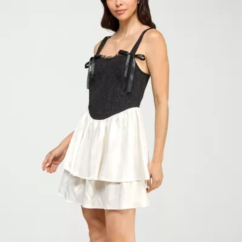 Trixxi Womens Sleeveless Juniors Fit + Flare Dress