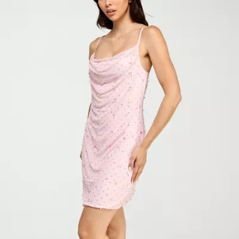Trixxi Embellished Womens Sleeveless Juniors Bodycon Dress