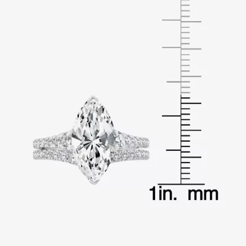 Grown Gorgeous (F,Vs2) Womens 3 5/8 Ct. T.W. Lab White Diamond 14K Gold or Platinum Marquise Side Stone Bridal Set