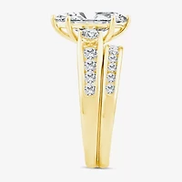 (F,Vs2) Womens 3 CT. T.W. Lab Grown White Diamond 14K Gold Marquise Side Stone Bridal Set
