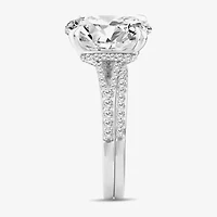 Signature By Modern Bride (F,Vs2) Womens 5 1/2 CT. T.W. Lab Grown White Diamond 14K Gold Oval Side Stone Bridal Set