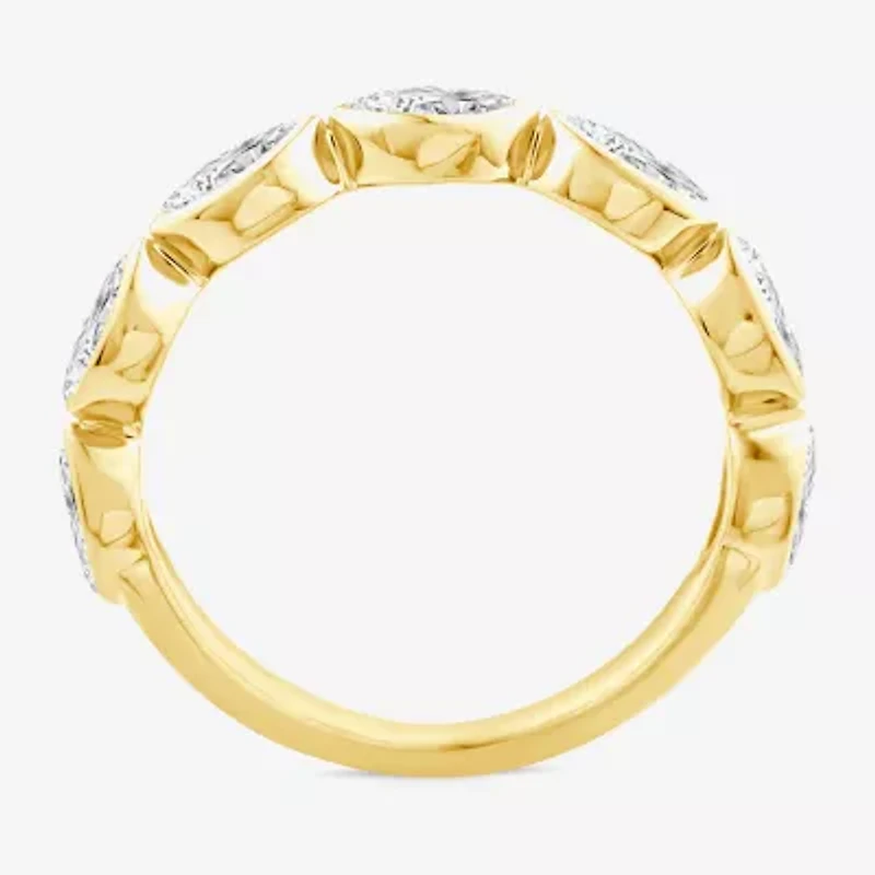 (F,Vs2) Womens 1 CT. T.W. Lab Grown White Diamond 10K Gold Marquise Band