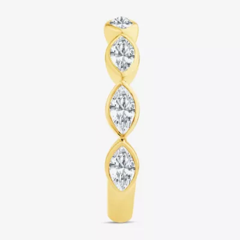 (F,Vs2) Womens 1 CT. T.W. Lab Grown White Diamond 10K Gold Marquise Band