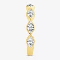 (F,Vs2) Womens 1 CT. T.W. Lab Grown White Diamond 10K Gold Marquise Band