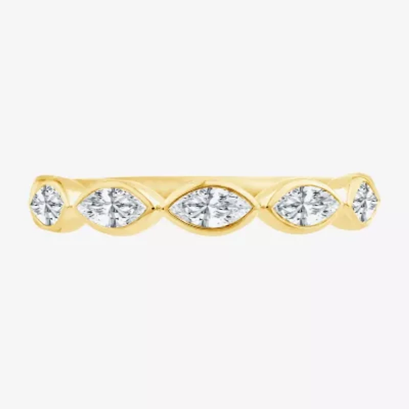 (F,Vs2) Womens 1 CT. T.W. Lab Grown White Diamond 10K Gold Marquise Band
