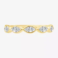 (F,Vs2) Womens 1 CT. T.W. Lab Grown White Diamond 10K Gold Marquise Band