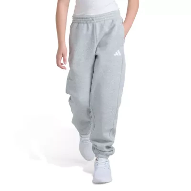 adidas Big Kid Girls Cuffed Mid Rise Loose Fit Fleece Jogger Pant