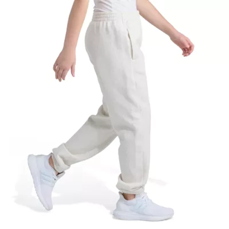 adidas Fleece Big Kid Girls Cuffed Mid Rise Loose Fit Jogger Pant