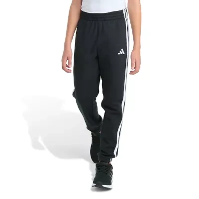 adidas Big Kid Boys Drawstring Waist Cuffed Mid Rise Regular Fit Fleece Jogger Pant