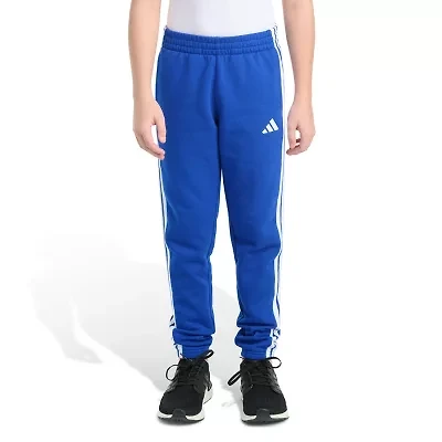 adidas Big Kid Boys Drawstring Waist Cuffed Mid Rise Regular Fit Fleece Jogger Pant