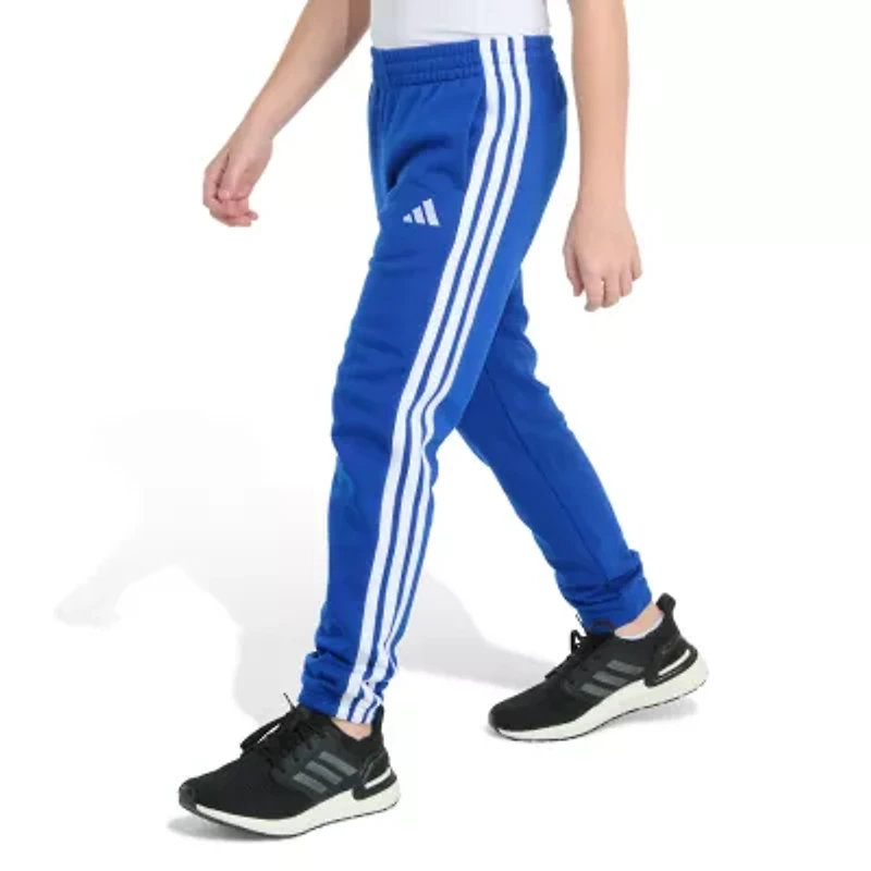 adidas Big Kid Boys Drawstring Waist Cuffed Mid Rise Regular Fit Fleece Jogger Pant