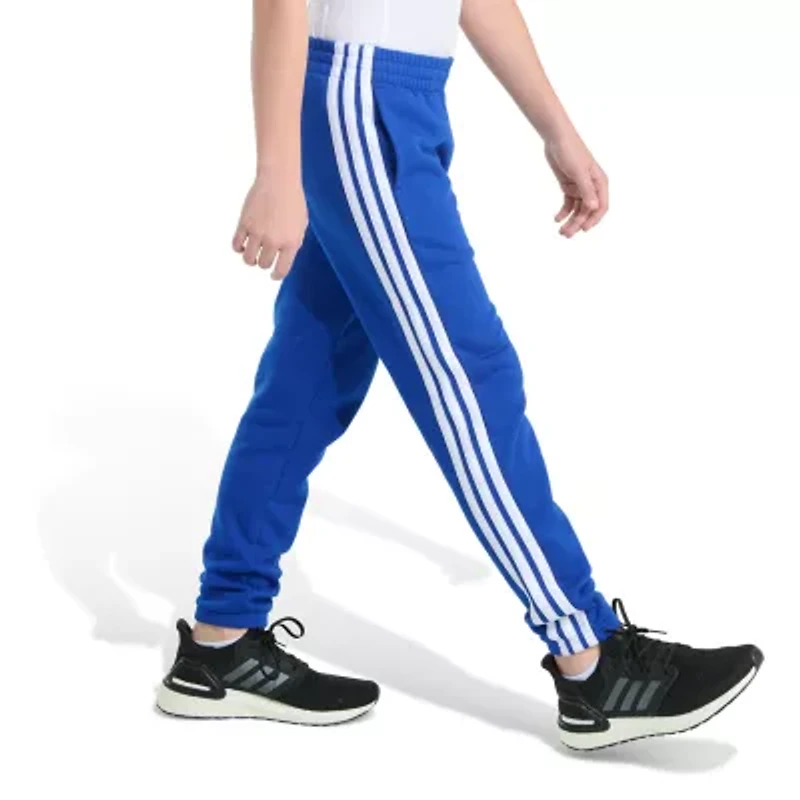 adidas Big Kid Boys Drawstring Waist Cuffed Mid Rise Regular Fit Fleece Jogger Pant