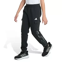 adidas Big Kid Boys Drawstring Waist Cuffed Mid Rise Regular Fit Fleece Jogger Pant