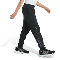 adidas Big Kid Boys Drawstring Waist Cuffed Mid Rise Regular Fit Fleece Jogger Pant