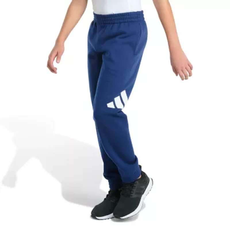adidas Big Kid Boys Drawstring Waist Cuffed Mid Rise Regular Fit Fleece Jogger Pant