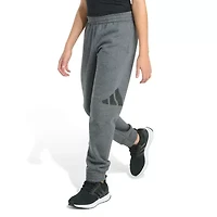 adidas Big Kid Boys Drawstring Waist Cuffed Mid Rise Regular Fit Fleece Jogger Pant