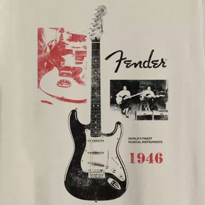 Fender Mens Crew Neck Short Sleeve Regular Fit Graphic T-Shirt