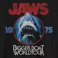 Jaws Mens Crew Neck Short Sleeve Regular Fit Graphic T-Shirt