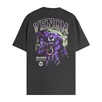 Mens Crew Neck Short Sleeve Regular Fit Spiderman Venom Graphic T-Shirt