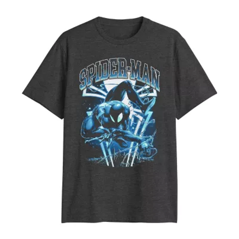Mens Crew Neck Short Sleeve Regular Fit Spiderman Venom Graphic T-Shirt