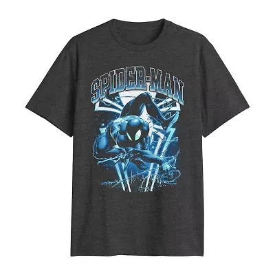 Mens Crew Neck Short Sleeve Regular Fit Spiderman Venom Graphic T-Shirt