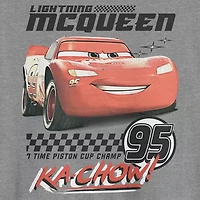 Lightning Mcqueen Mens Crew Neck Short Sleeve Regular Fit Cars Graphic T-Shirt