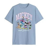 Mens Crew Neck Short Sleeve Regular Fit Mickey and Friends Mouse Graphic T-Shirt