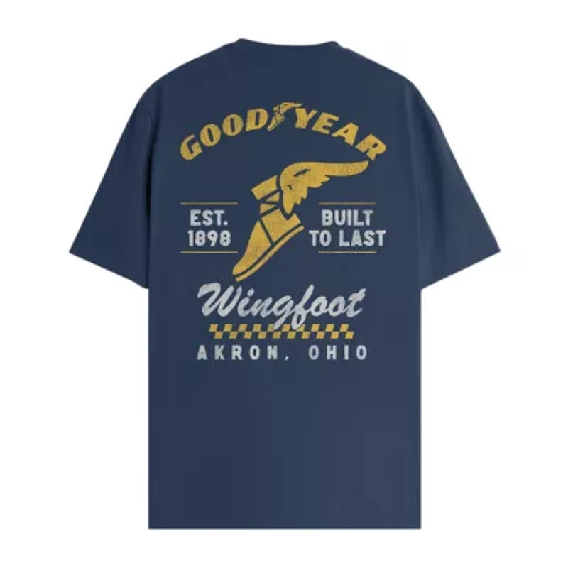 Goodyear Mens Crew Neck Short Sleeve Regular Fit Graphic T-Shirt