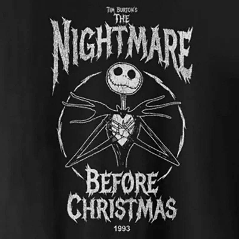 Mens Crew Neck Short Sleeve Regular Fit Nightmare Before Christmas Graphic T-Shirt