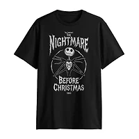 Mens Crew Neck Short Sleeve Regular Fit Nightmare Before Christmas Graphic T-Shirt