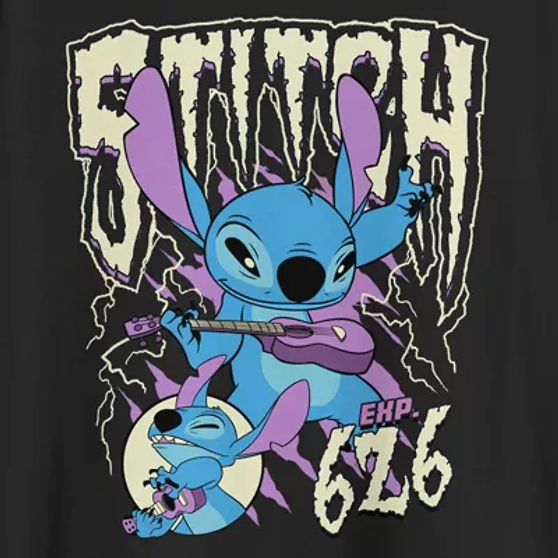 Mens Crew Neck Short Sleeve Regular Fit Lilo & Stitch Big and Tall Graphic T-Shirt
