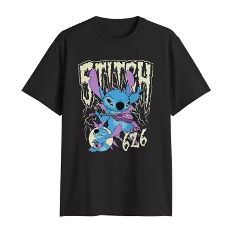 Big and Tall Mens Crew Neck Short Sleeve Regular Fit Lilo & Stitch Graphic T-Shirt