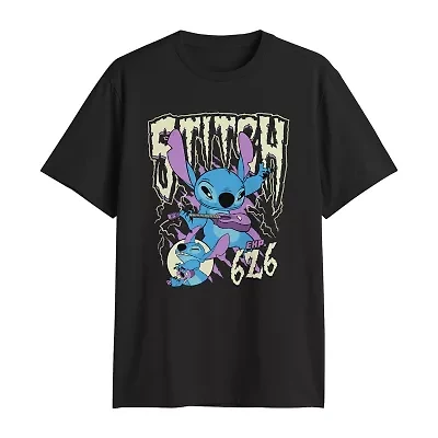 Big and Tall Mens Crew Neck Short Sleeve Regular Fit Lilo & Stitch Graphic T-Shirt