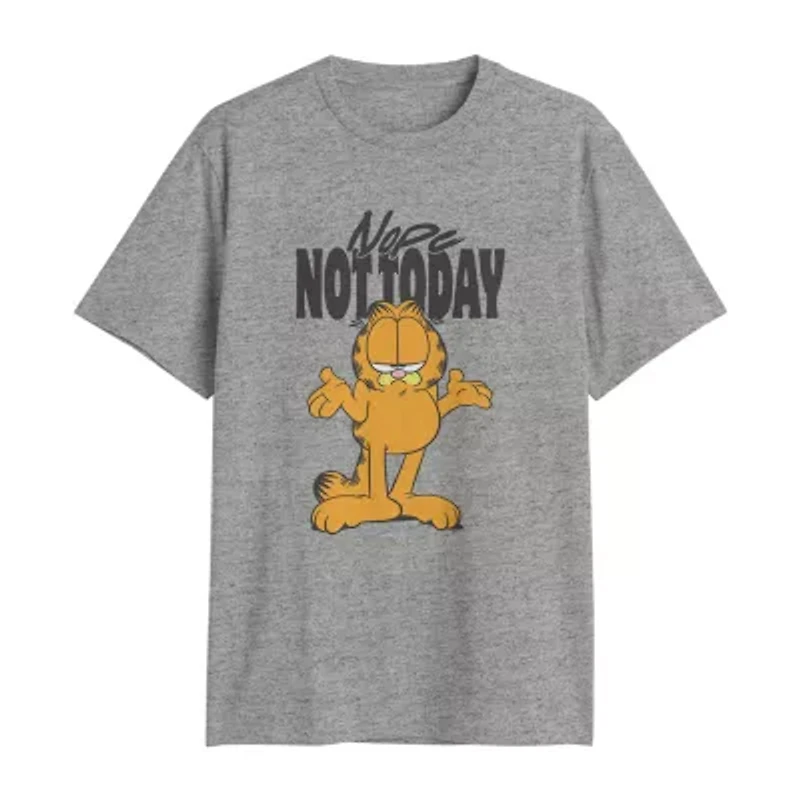 Mens Crew Neck Short Sleeve Regular Fit Garfield Big and Tall Graphic T-Shirt