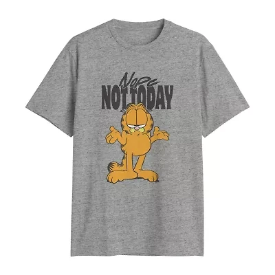 Mens Crew Neck Short Sleeve Regular Fit Garfield Big and Tall Graphic T-Shirt