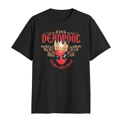 Mens Crew Neck Short Sleeve Regular Fit Deadpool Big and Tall Graphic T-Shirt