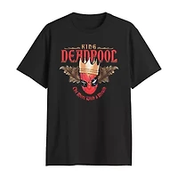 Mens Crew Neck Short Sleeve Regular Fit Deadpool Big and Tall Graphic T-Shirt