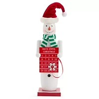 North Pole Trading Co. 14in Snowman Advent Wood Christmas Nutcracker