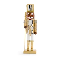 North Pole Trading Co. 14in Disco Hat African American Wood Christmas Nutcracker