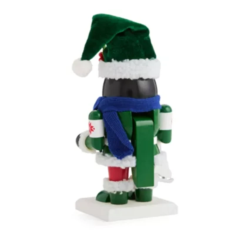 North Pole Trading Co. 7in Penguin Wood Christmas Nutcracker