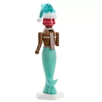 North Pole Trading Co. 14in Mermaid African American Wood Christmas Nutcracker