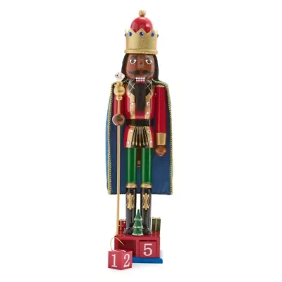 North Pole Trading Co. 14in Photo Frame African American Wood Christmas Nutcracker
