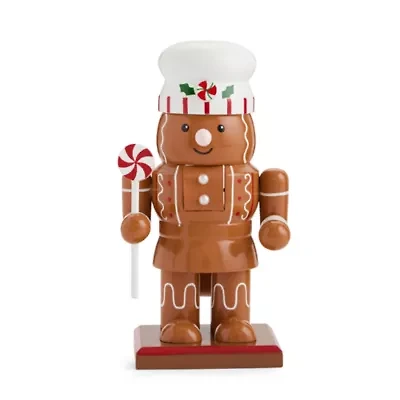 North Pole Trading Co. 7in Gingerbread Wood Christmas Nutcracker