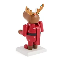 North Pole Trading Co. 7in Reindeer Wood Christmas Nutcracker