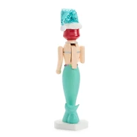 North Pole Trading Co. 14in Mermaid Wood Christmas Nutcracker