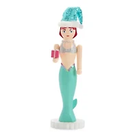 North Pole Trading Co. 14in Mermaid Wood Christmas Nutcracker