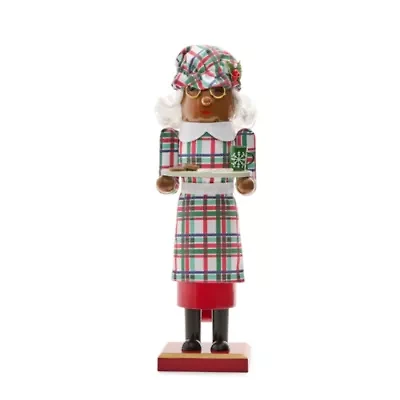 North Pole Trading Co. 14in Mrs. Clause African American Wood Christmas Nutcracker
