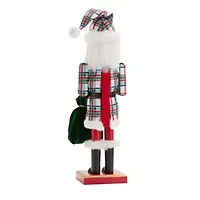 North Pole Trading Co. 14in Santa Clause African American Wood Christmas Nutcracker