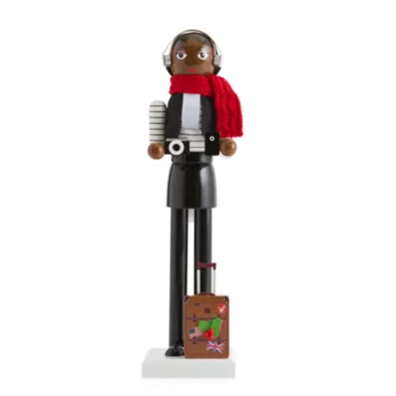 North Pole Trading Co. 14in Travel Gril African American Wood Christmas Nutcracker