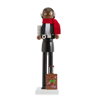 North Pole Trading Co. 14in Travel Gril African American Wood Christmas Nutcracker